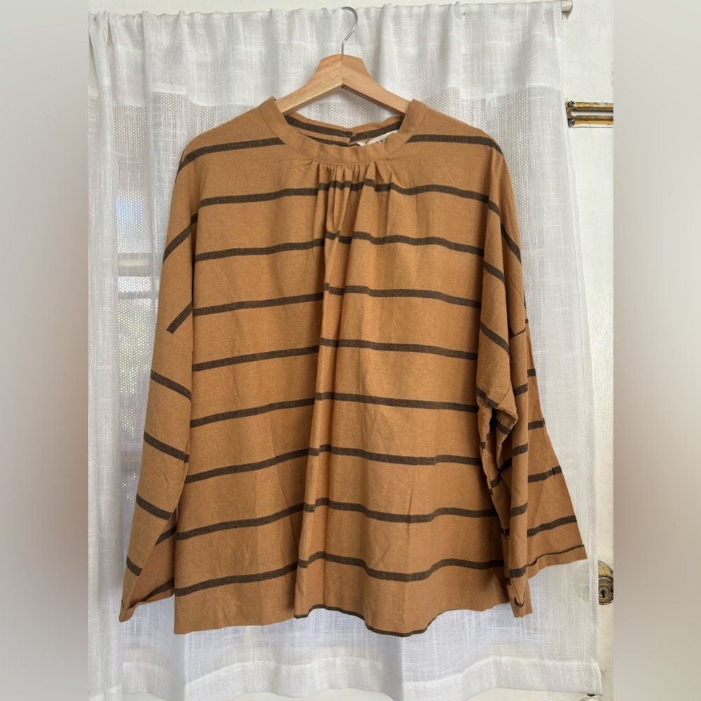 NWT Loose Cotton Linen Looses Long Sleeve